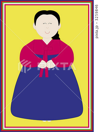 チマチョゴリ 韓流 民族衣装のイラスト素材