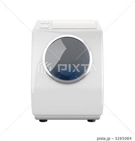 斜め式洗濯機 正面のイラスト素材