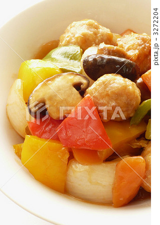 鶏肉団子と野菜の酢豚風 鶏肉団子と野菜の酢豚風 3272204