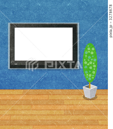 壁掛けテレビ 薄型テレビ テキストスペースのイラスト素材