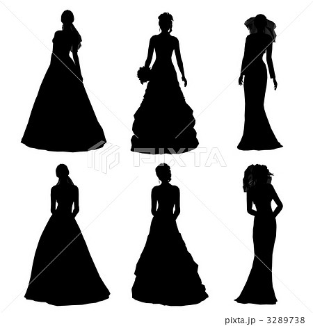 ウェディングドレス ドレス 花嫁のイラスト素材