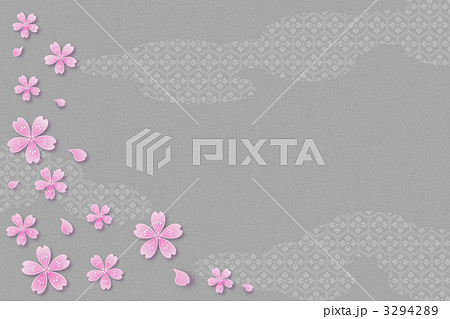 さくら-08■桜・花・花びら・雲・亀甲文様・背景素材・銀鼠 さくら-08■桜・花・花びら・雲・亀甲文様・背景素材・銀鼠 3294289