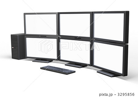 Multi Display 6 White Stock Illustration