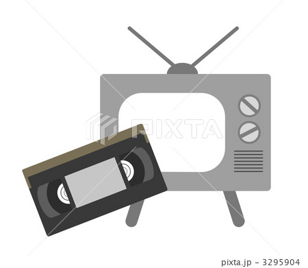 古いテレビとビデオテープ 3295904