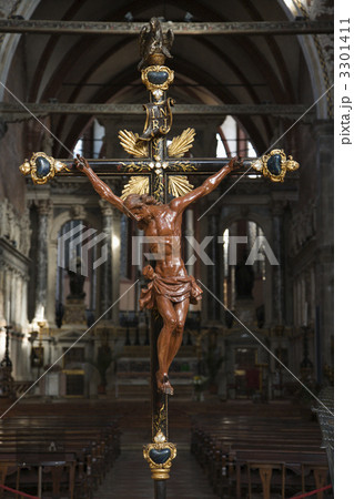 Church interior with Crucifixion. 3301411