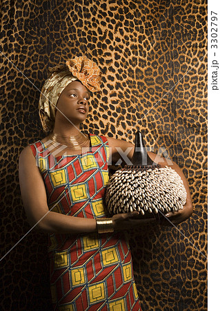 Young African American Woman in Traditional African Dress 3302797