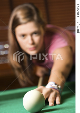 Young Woman Playing Billiards 3302853