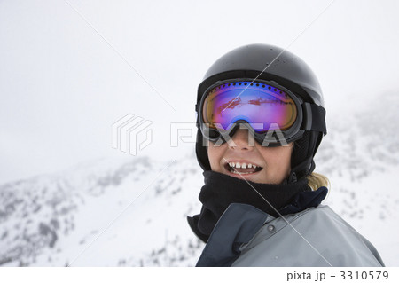 Boy skier on ski trails. 3310579