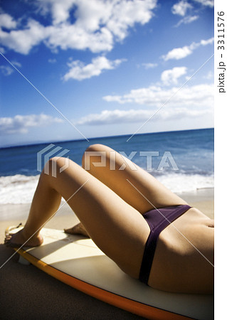 Woman on Maui beach. 3311576