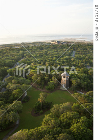 Tower in coastal park. Tower in coastal park. 3312720