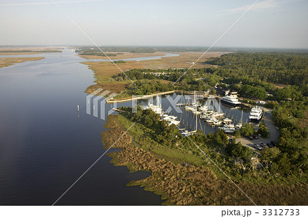 Marina in wetlands. 3312733