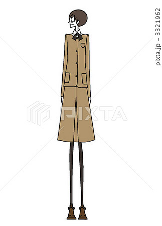 女性 学生 紐靴のイラスト素材