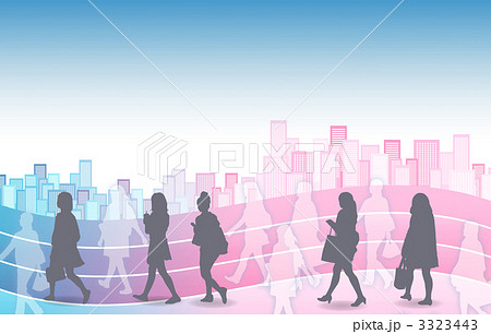 通行人 歩行者 群衆のイラスト素材
