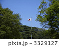 青空と森の中の日本国旗 3329127