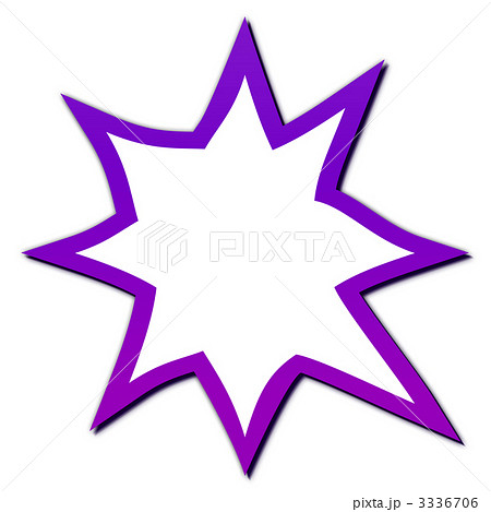 紫縁のギザギザ吹き出しのイラスト素材