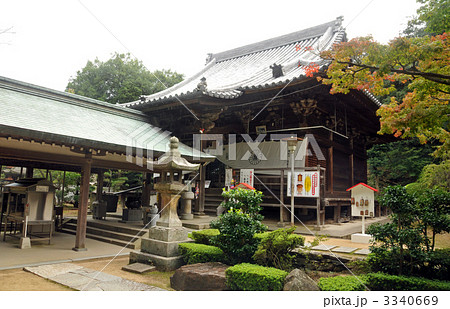 【四国八十八ヶ所】第八十一番　秋の朝の白峯寺本堂　香川県坂出市 3340669