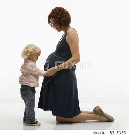 Daughter and pregnant mother. 3343376