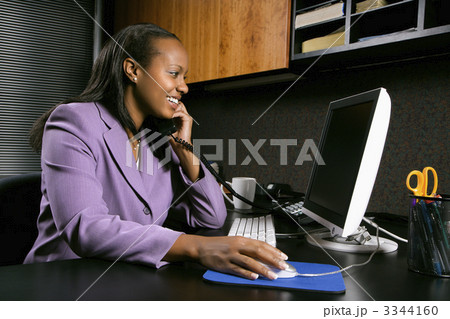 Businesswoman working. Businesswoman working. 3344160