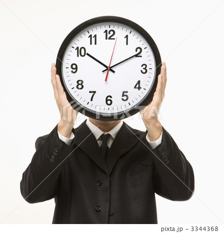 Clock in front of face. 3344368