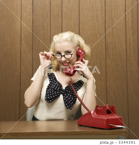 Retro office woman. Retro office woman. 3344391