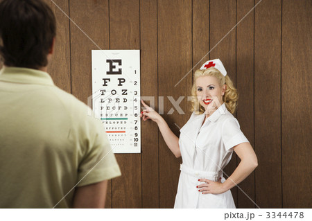Nurse and eye chart. 3344478