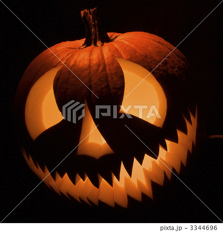 Glowing jack-o'-lantern. Glowing jack-o'-lantern. 3344696