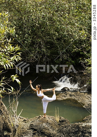 Asian woman doing yoga. 3345288