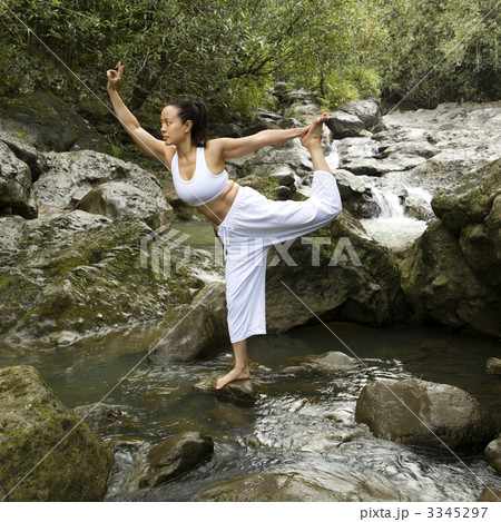 Asian woman doing yoga. 3345297