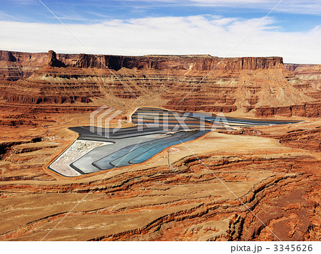 Tailing Ponds in Craggy Landscape 3345626