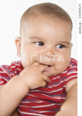 Smiling hispanic male baby. 3346924