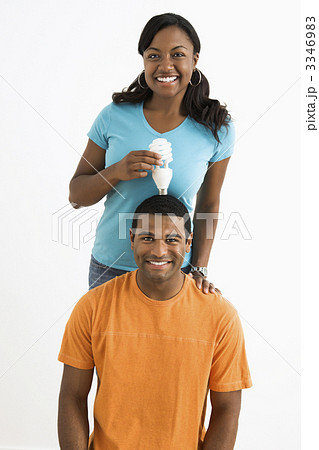 Couple with lightbulb. 3346983