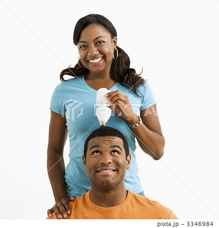 Couple with lightbulb. 3346984