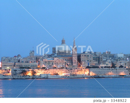 マルタ島、バレッタの夜景 3348922