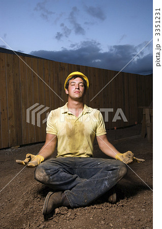 Meditating Construction Worker Meditating Construction Worker 3351231