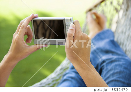 Female in hammock. Female in hammock. 3352479