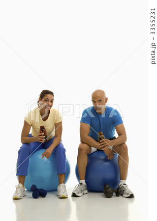 Two people taking break. 3355231