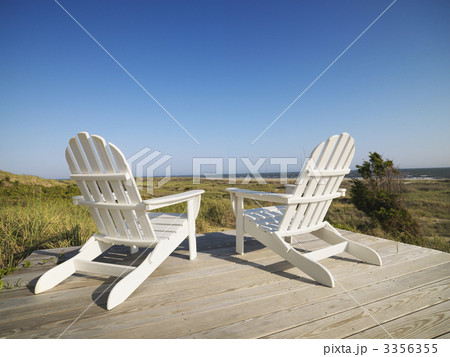 Deck chairs at beach. 3356355