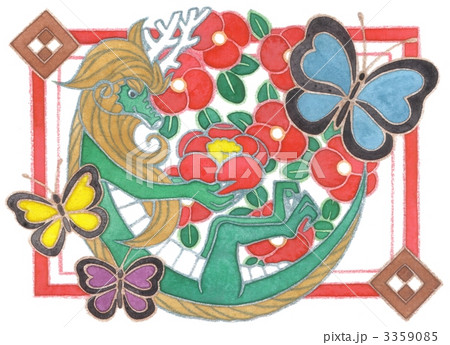 椿・蝶・龍 3359085