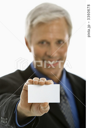 Man holding business card. 3360678