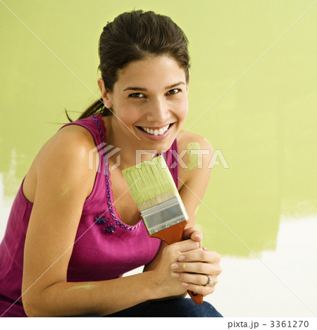 Happy woman painting. 3361270