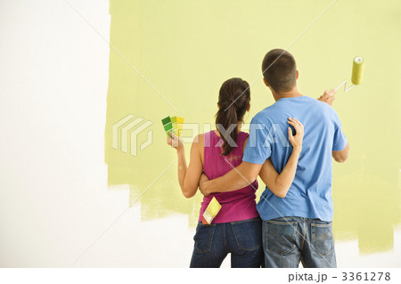 Couple painting home. 3361278