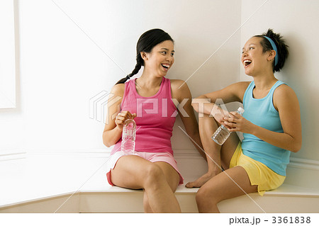 Fitness friends laughing Fitness friends laughing 3361838