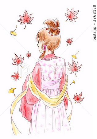 万葉の秋のイラスト素材