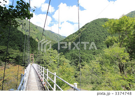 安倍の大滝への吊り橋 3374748