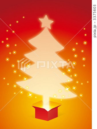 箱から飛び出した光のクリスマスツリーレッド 3375603