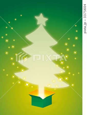 箱から飛び出した光のクリスマスツリーグリーン 3375604