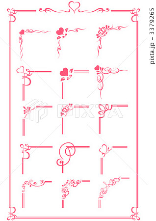 かわいい フレーム 飾り罫 枠 のイラスト素材 3379265 Pixta