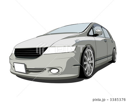 イラスト 乗り物 車 自動車 ミニバン バン 自家用車 ファミリーカー 3385376