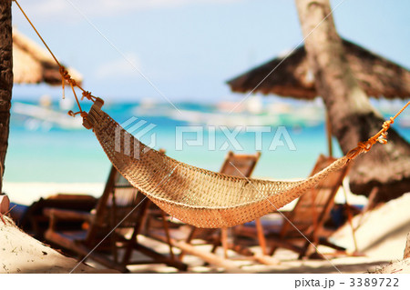 Hammock on tropical beach 3389722