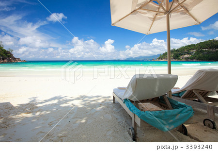 Beach chair on tropical beach Beach chair on tropical beach 3393240